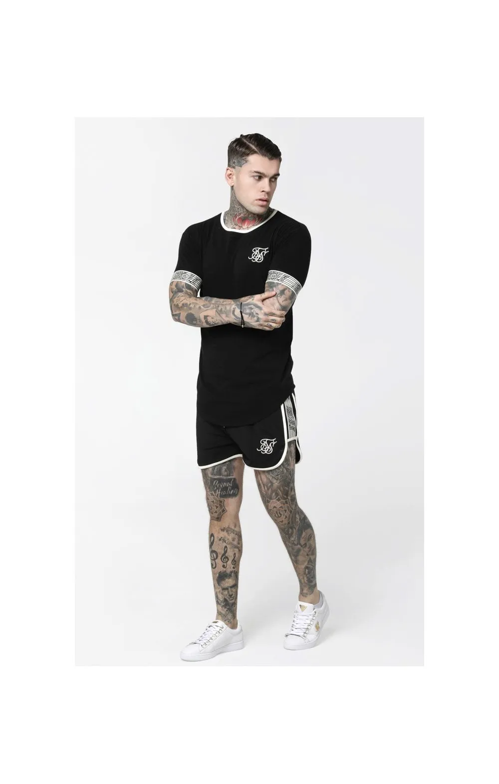 SikSilk Runner Cuff Gym Tee - Black sold by Siksilk product image thumbnail 4
