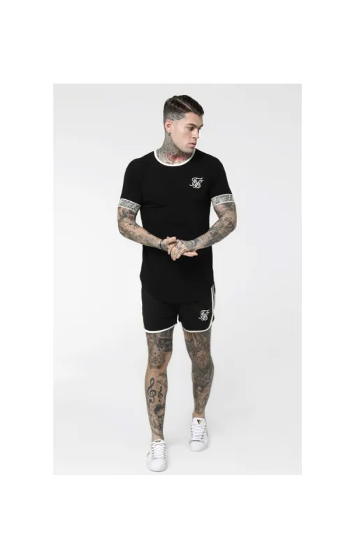 SikSilk Runner Cuff Gym Tee - Black sold by Siksilk