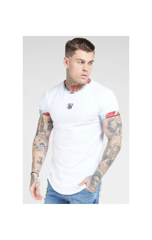 SikSilk S/S Curved Hem Roll Sleeve Tee – White sold by Siksilk