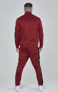 Burgundy Velour Panelled Track Pants sold by Siksilk