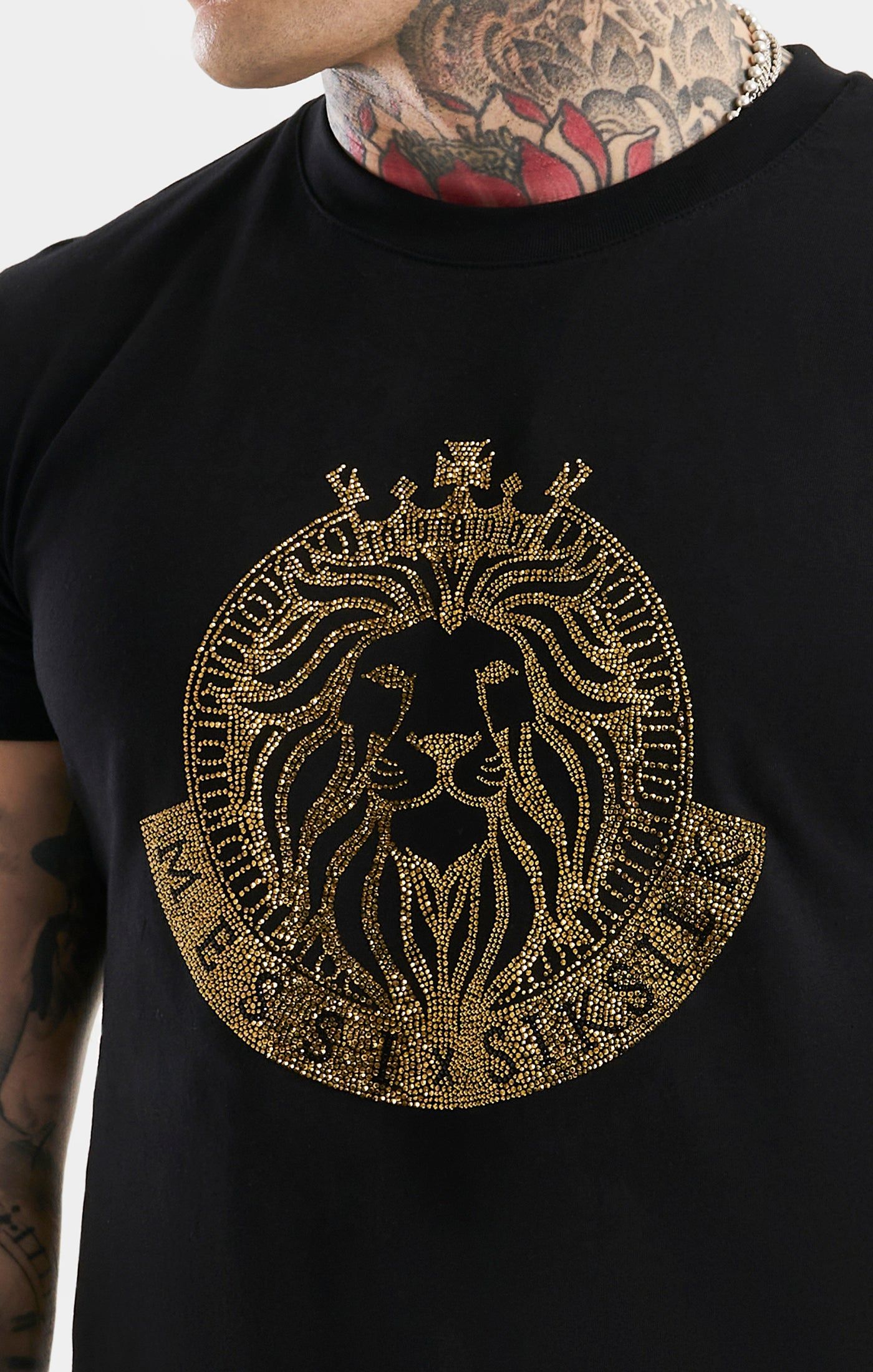 Messi x SikSilk Black Rhinestone Oversized T-Shirt sold by Siksilk product image thumbnail 2
