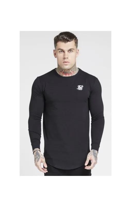 SikSilk L/S Core Gym Tee – Jet Black sold by Siksilk