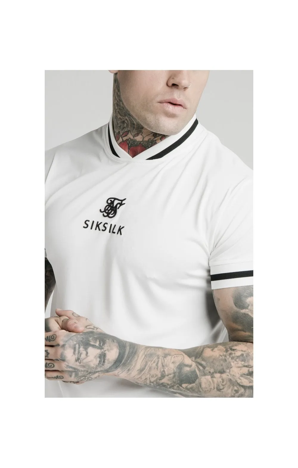 SikSilk S/S Poly Rib Collar Tee - Off White sold by Siksilk product image thumbnail 2