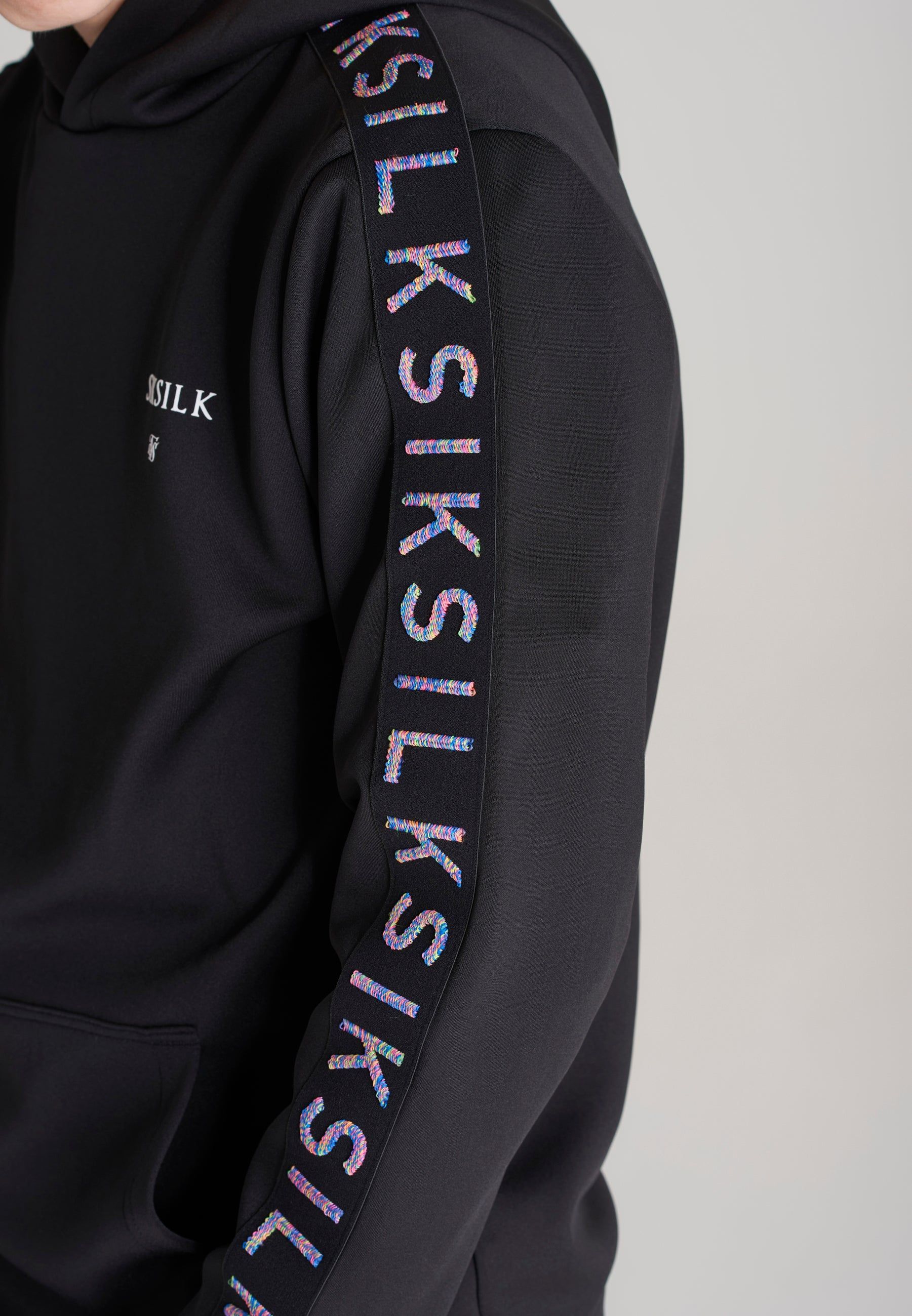 Boys Black Taped Overhead Hoodie sold by Siksilk product image thumbnail 2
