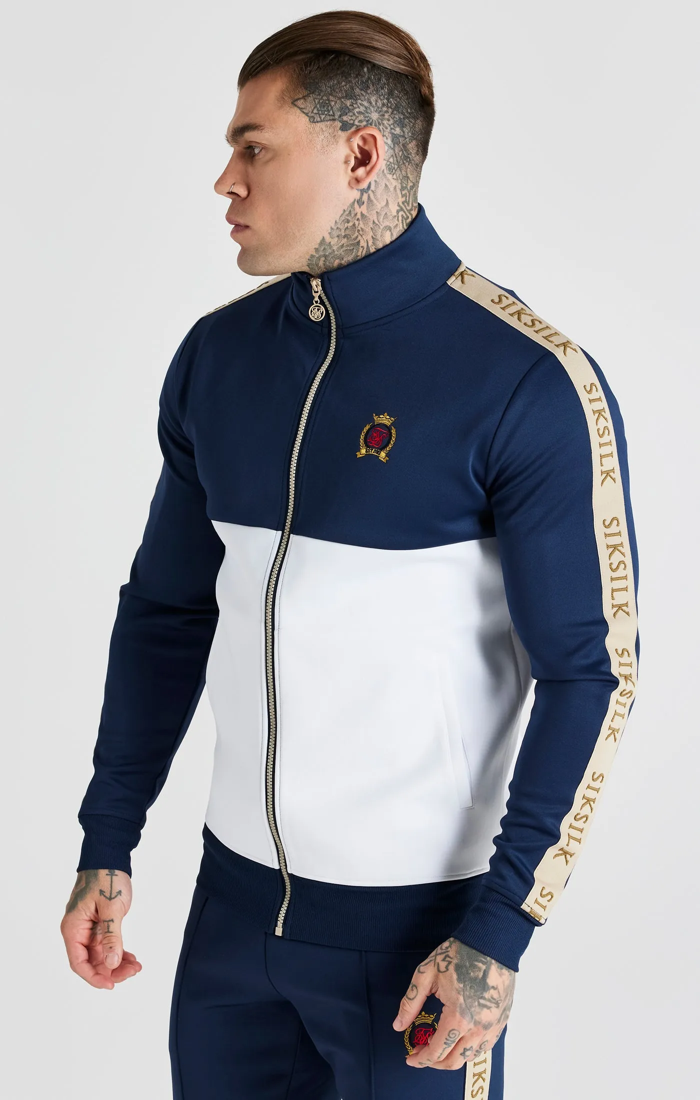 Navy Track Jacket sold by Siksilk product image thumbnail 5