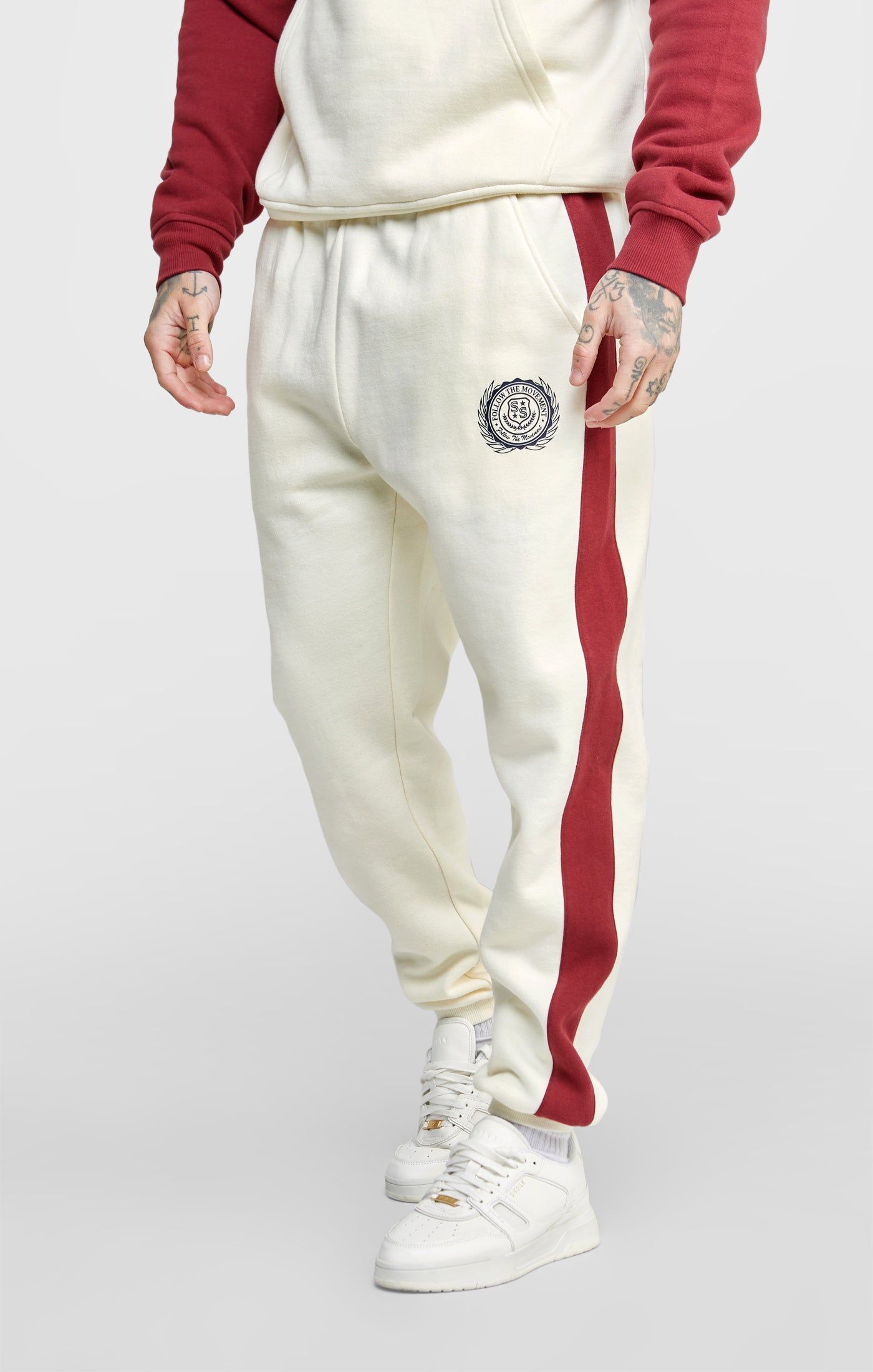 Ecru Relaxed Fit Panelled Jogger sold by Siksilk