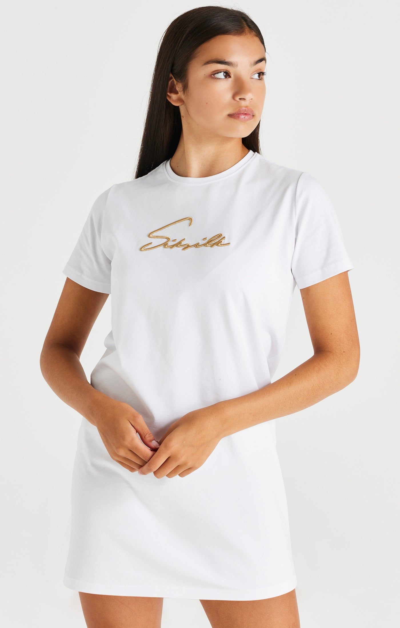SikSilk Signature T-Shirt Dress - White sold by Siksilk