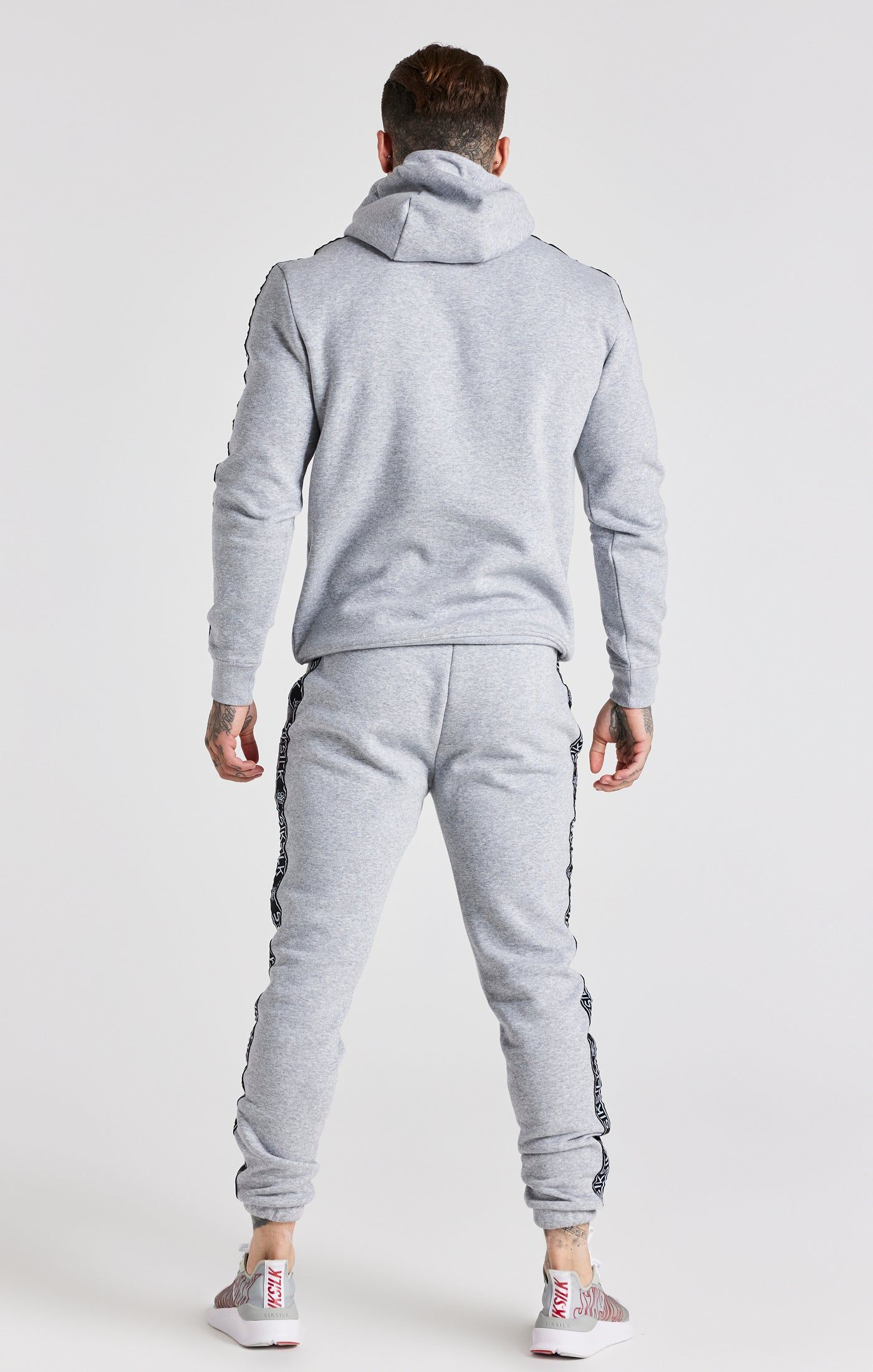 Grey Taped Hoodie And Pant Tracksuit Set sold by Siksilk product image thumbnail 6