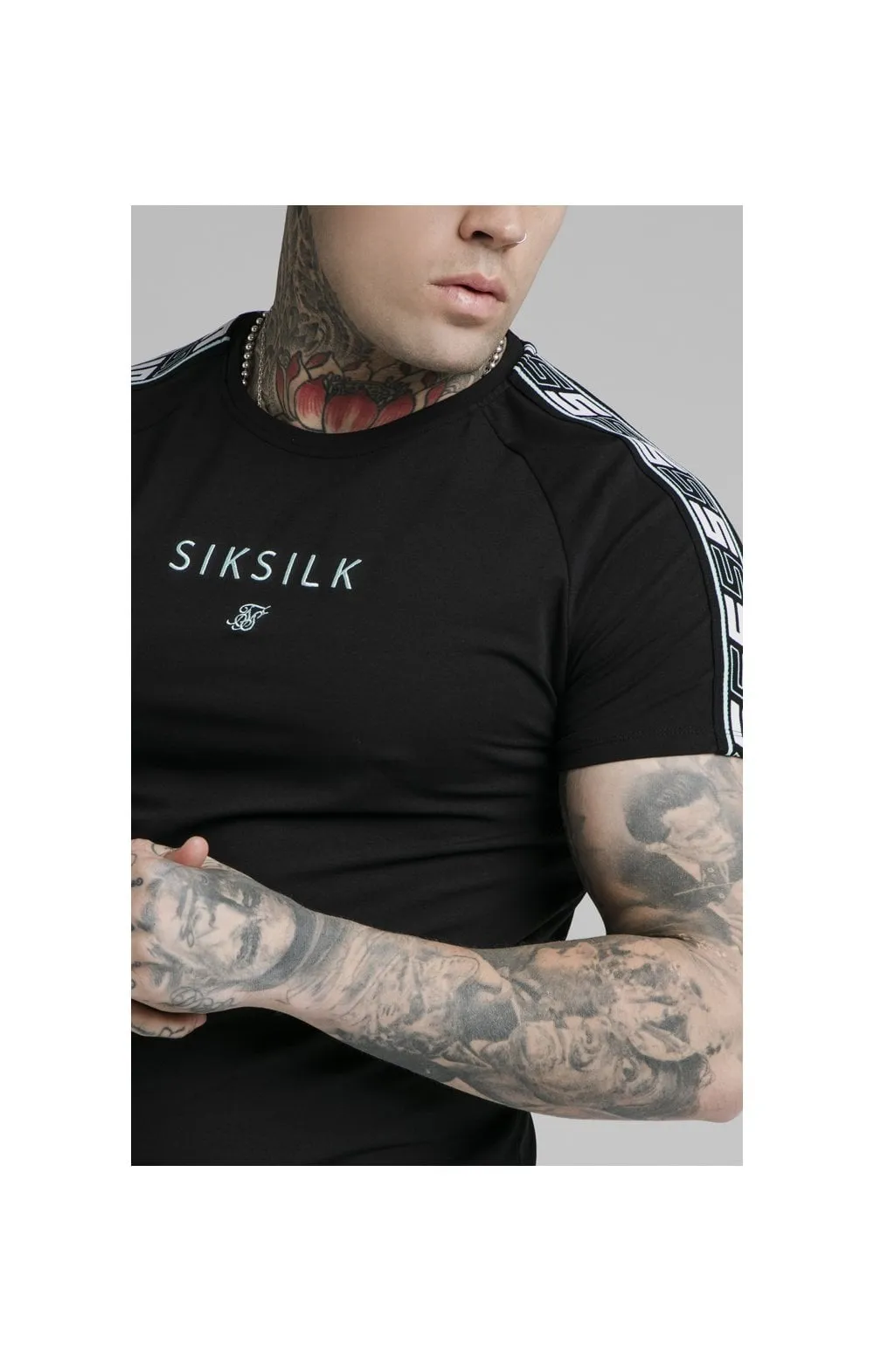 SikSilk S/S Exhibit Raglan Gym Tee - Black sold by Siksilk product image thumbnail 2