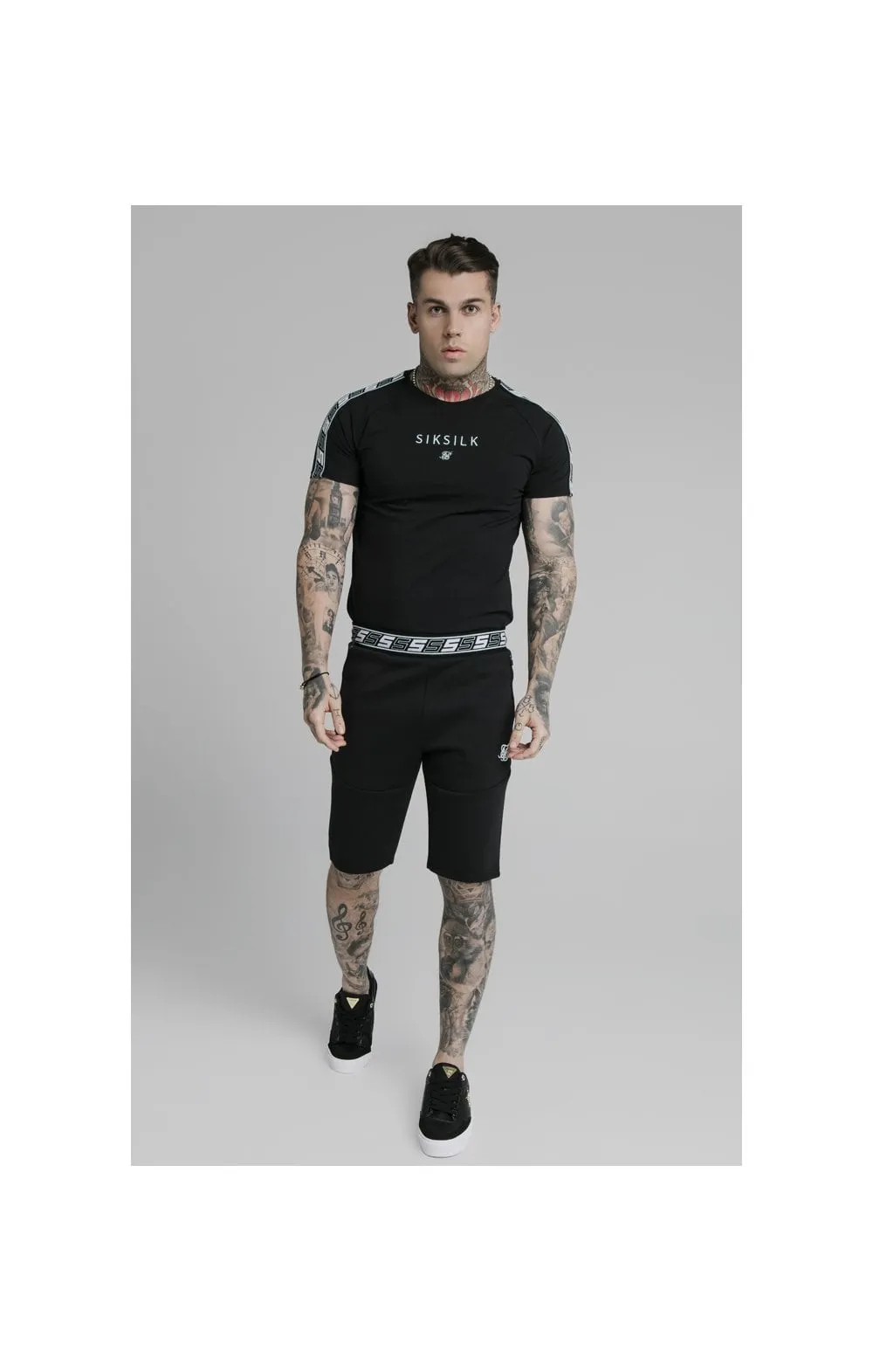 SikSilk S/S Exhibit Raglan Gym Tee - Black sold by Siksilk product image thumbnail 5