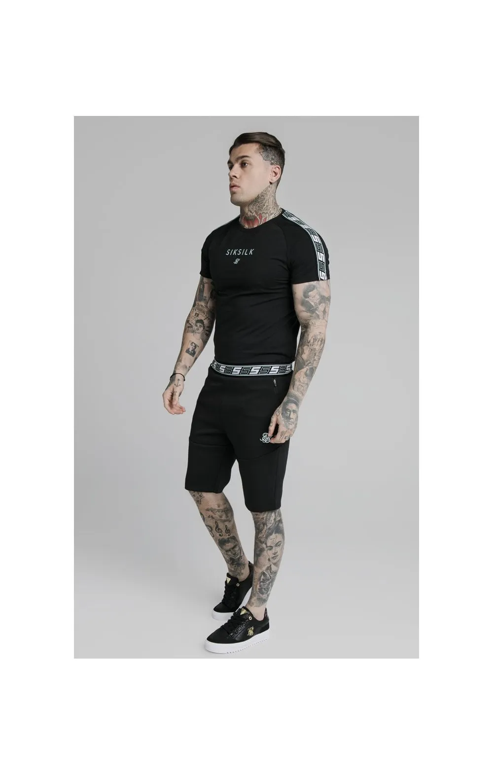 SikSilk S/S Exhibit Raglan Gym Tee - Black sold by Siksilk product image thumbnail 3