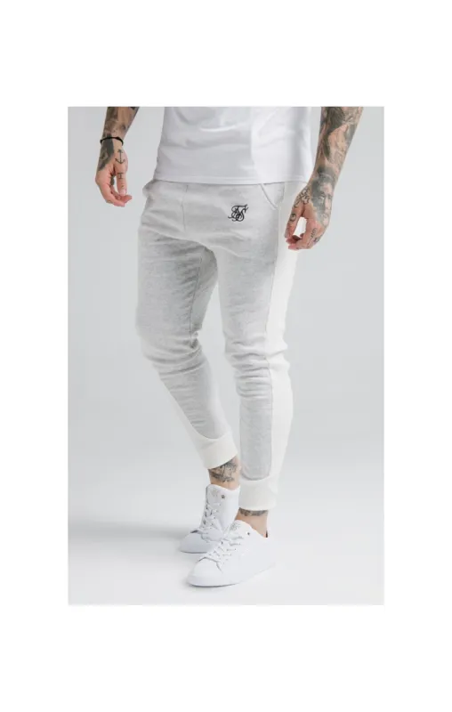 SikSilk Unite Panelled Joggers - Grey & Cream sold by Siksilk