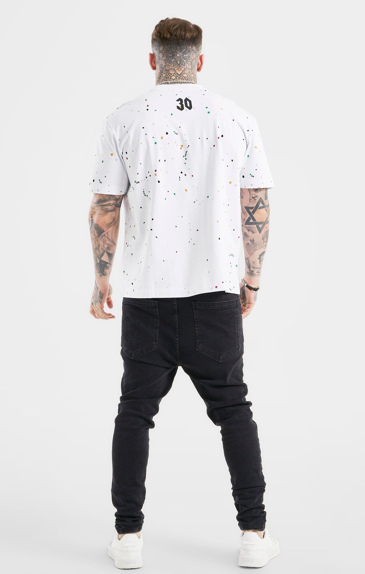 Messi x SikSilk Oversized Paint Splat Tee - White sold by Siksilk product image thumbnail 5