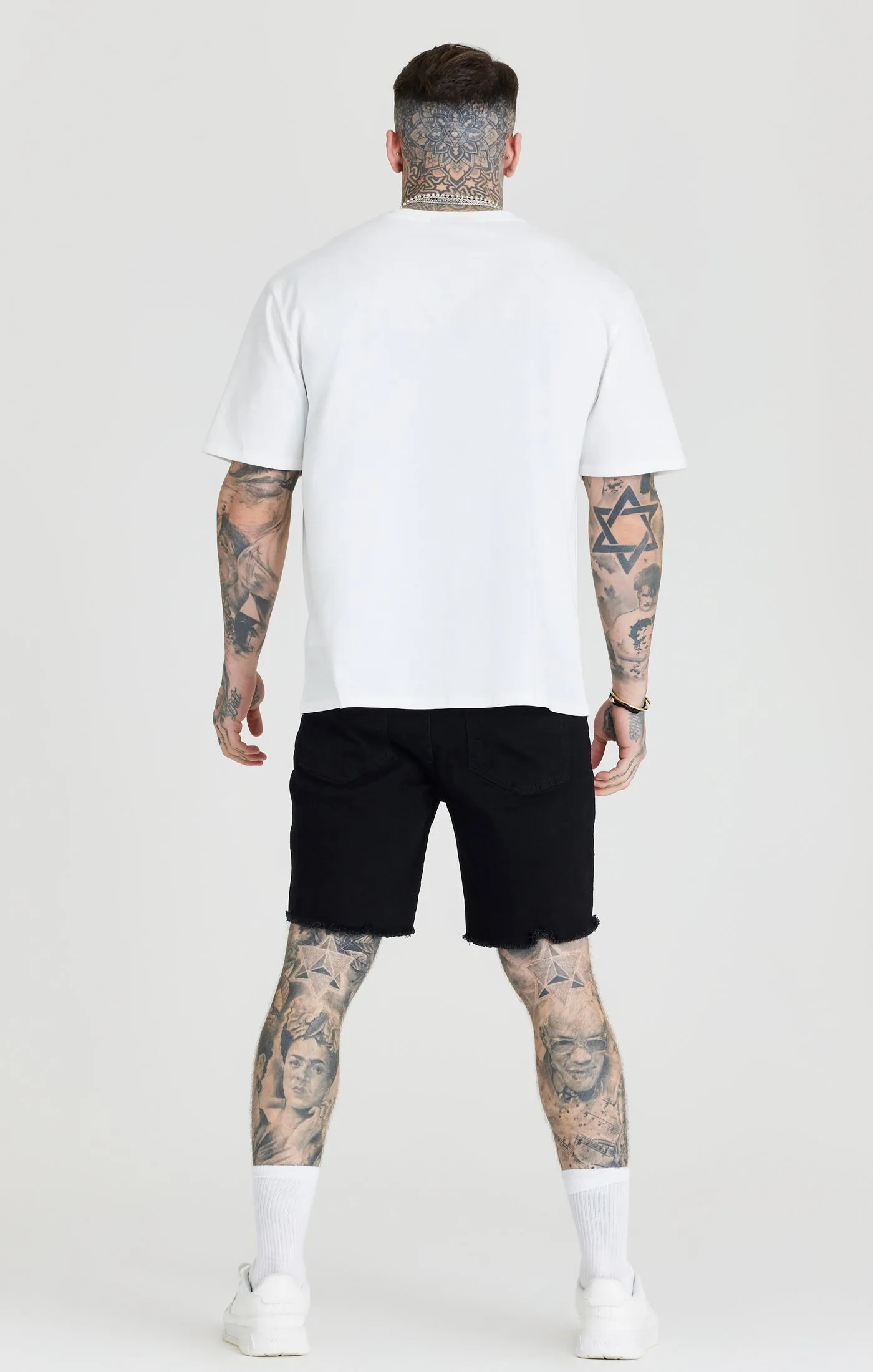 Ecru Floral Embroidery Oversized T-Shirt sold by Siksilk product image thumbnail 4
