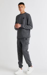 Boys Dark Grey Marl Crew Sweatshirt sold by Siksilk