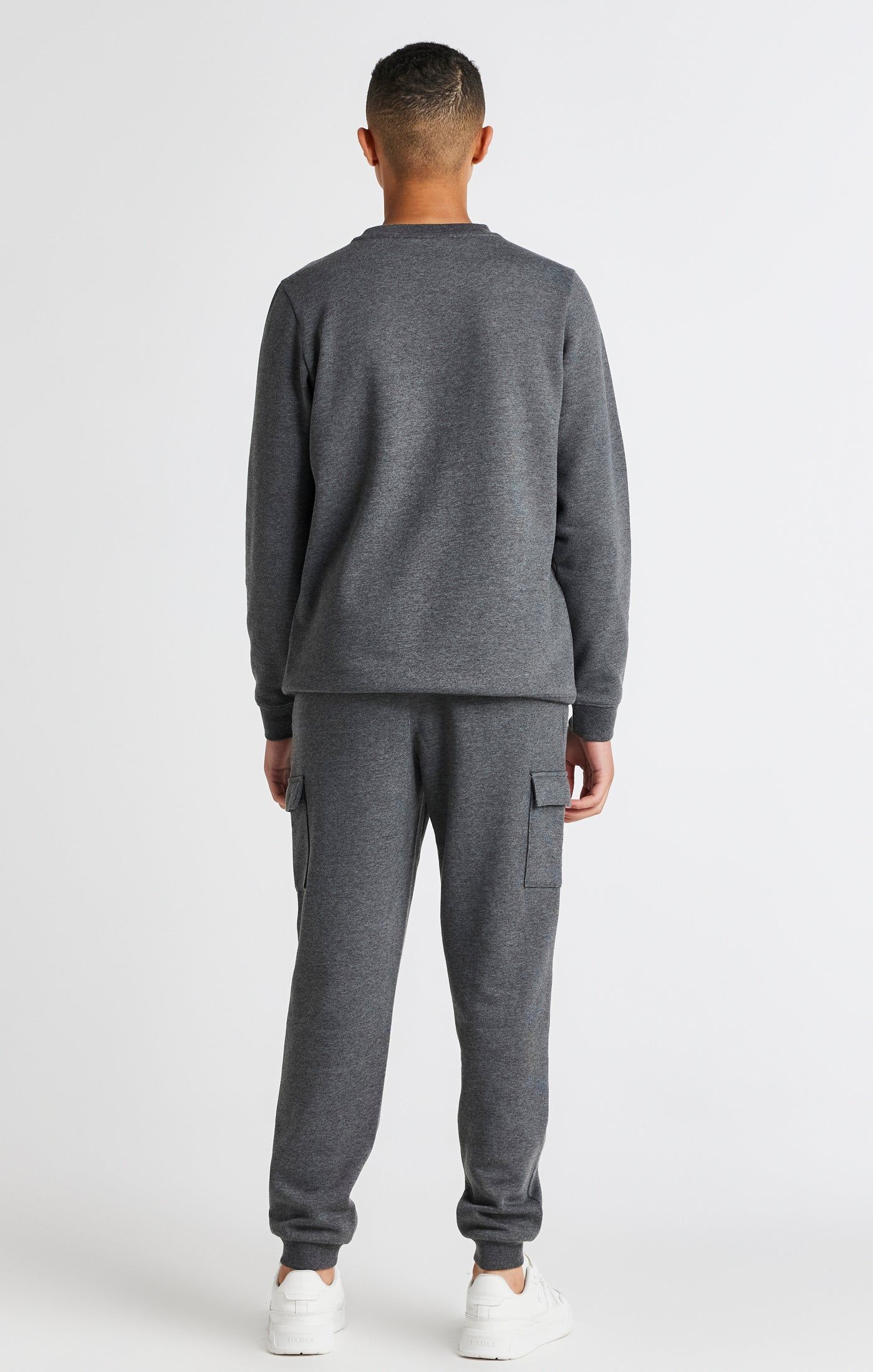 Boys Dark Grey Marl Crew Sweatshirt sold by Siksilk product image thumbnail 5