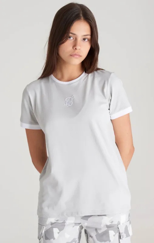 Girls Grey Ringer T-Shirt sold by Siksilk