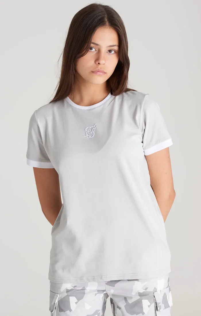 Girls Grey Ringer T-Shirt sold by Siksilk