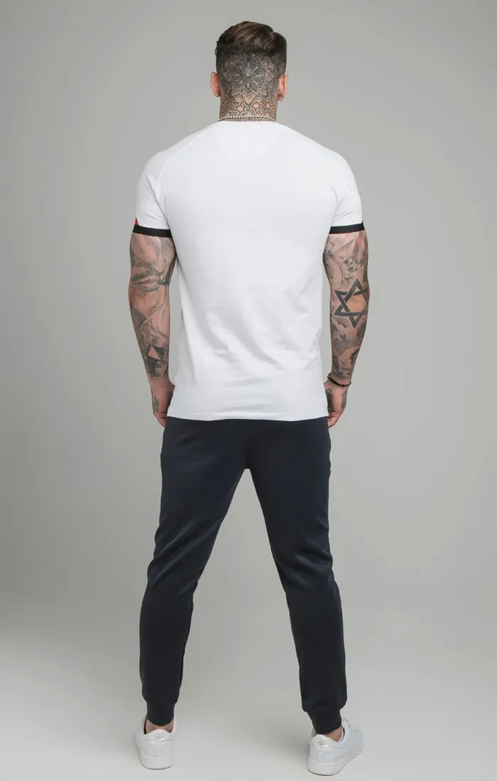White Patterned Elastic Cuff T-Shirt sold by Siksilk product image thumbnail 4