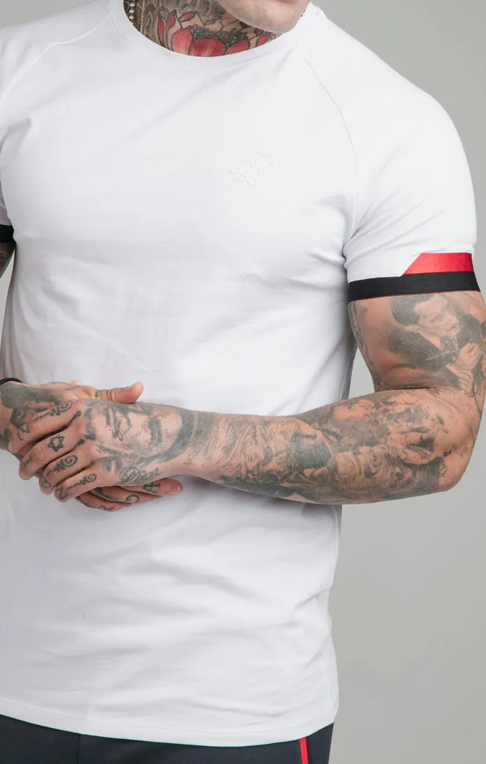 White Patterned Elastic Cuff T-Shirt sold by Siksilk product image thumbnail 2
