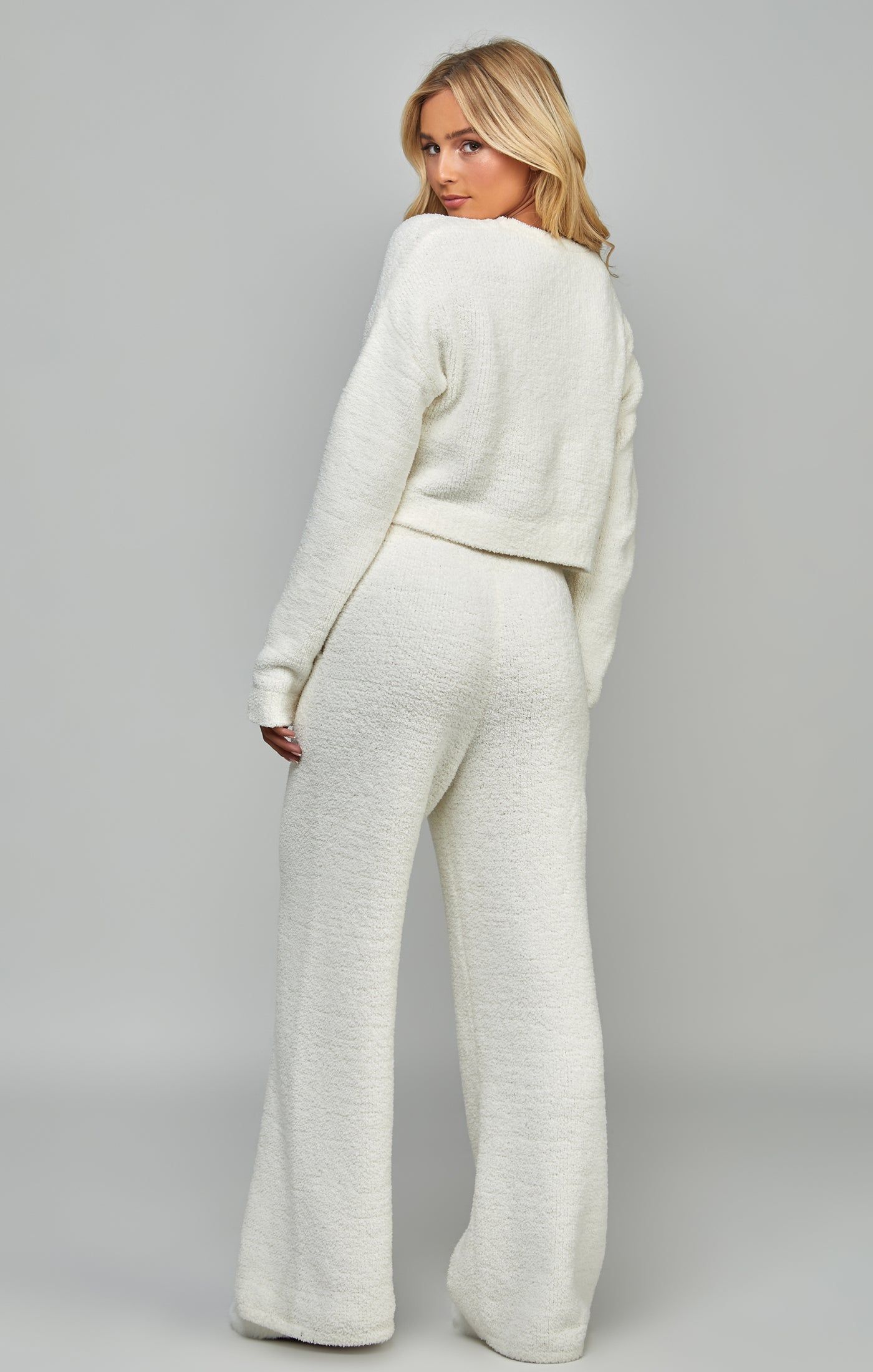 Ecru Wide Leg Lounge Pant sold by Siksilk product image thumbnail 5