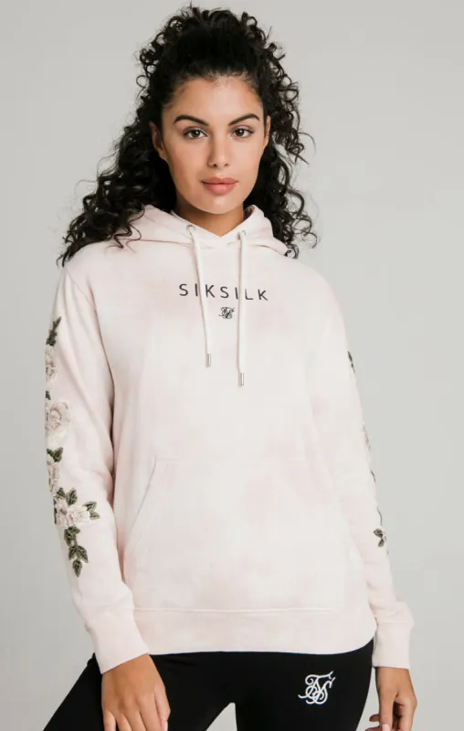 SikSilk Tye-Dye Floral Overhead Hoodie - Pink sold by Siksilk