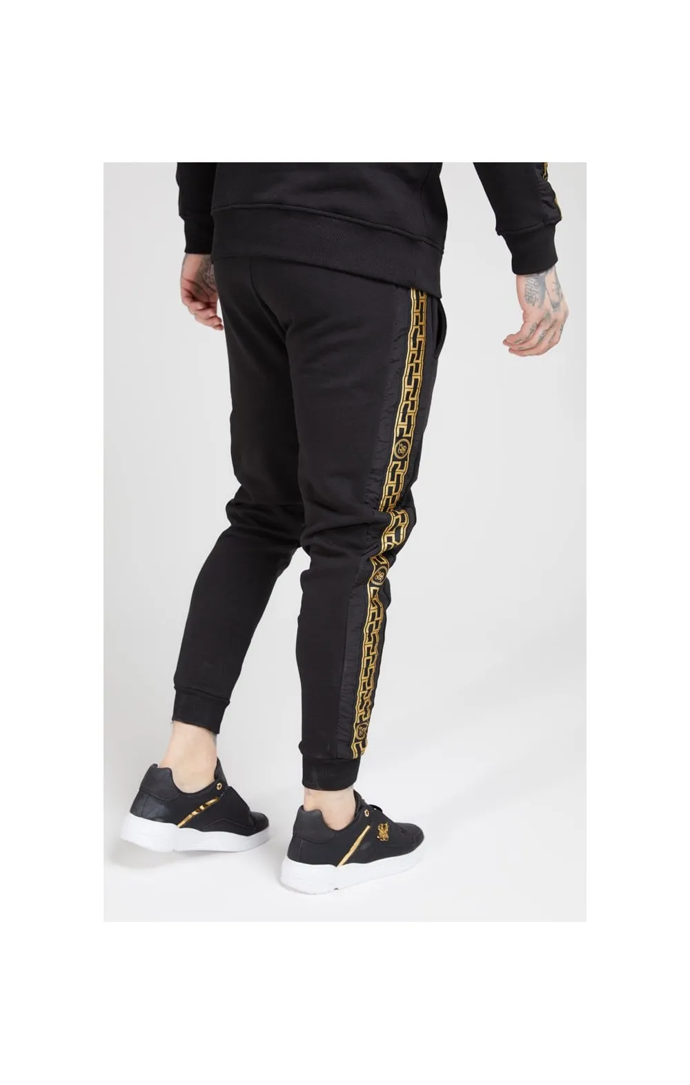 SikSilk Muscle Fit Nylon Panel Joggers – Black & Gold sold by Siksilk product image thumbnail 4