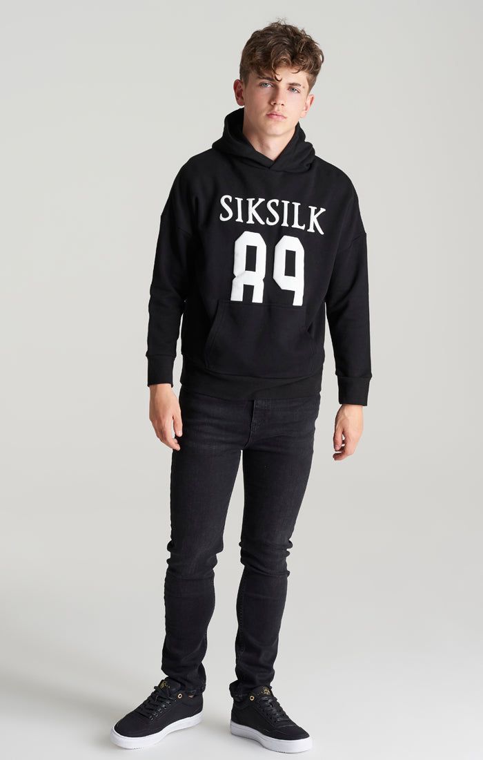 Boys Black Relaxed Fit Hoodie sold by Siksilk product image thumbnail 6