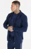Navy Funnel Neck Zip Through Hoodie sold by Siksilk