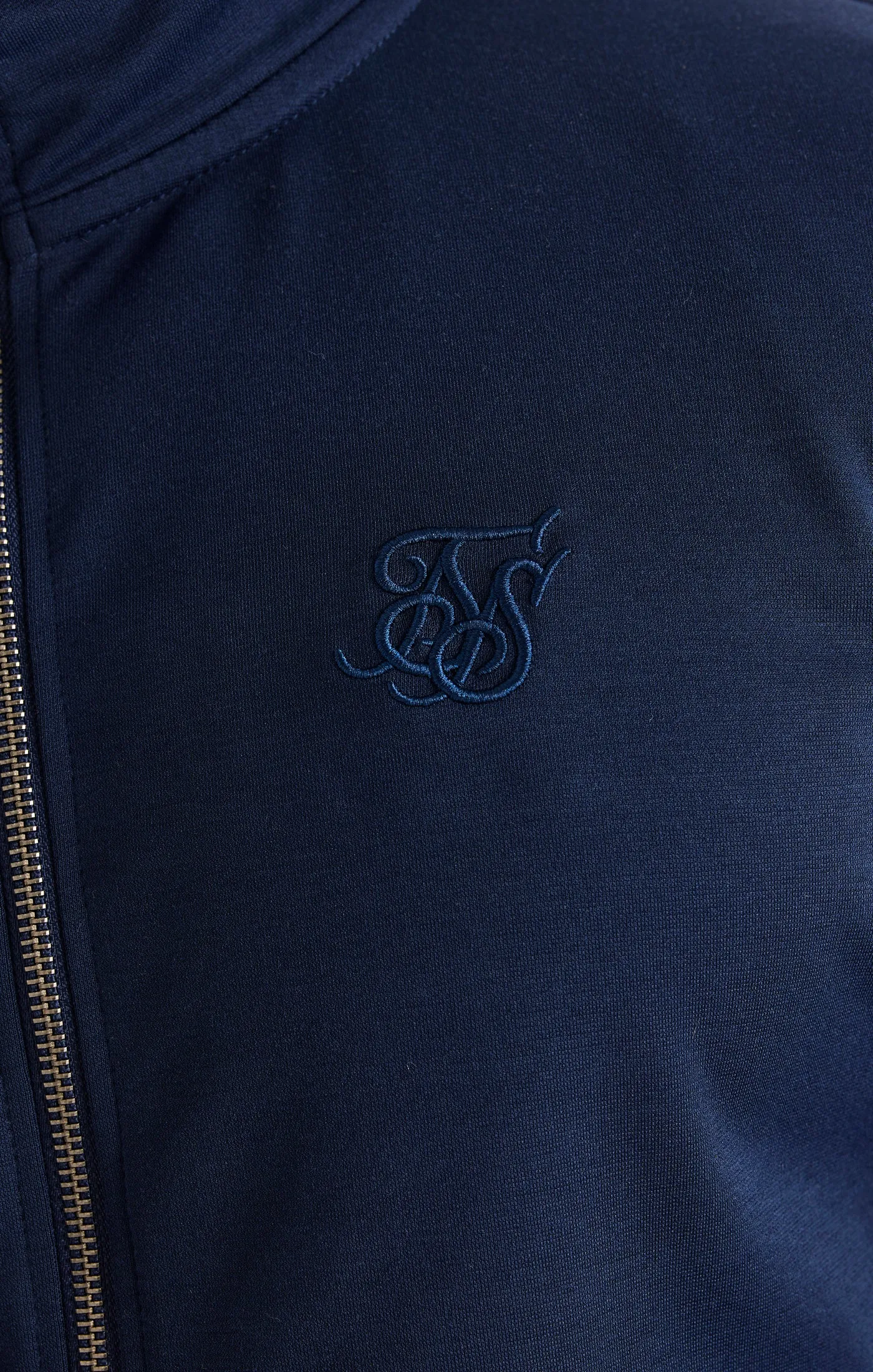 Navy Funnel Neck Zip Through Hoodie sold by Siksilk product image thumbnail 3