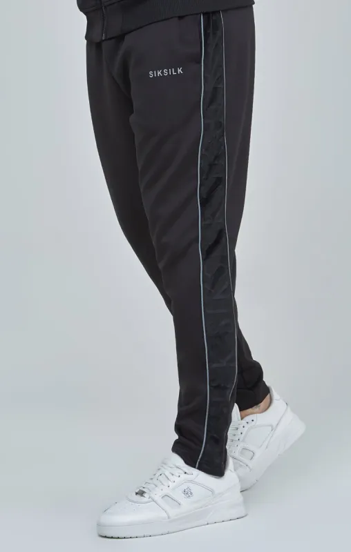 Black Velour Panelled Track Pants sold by Siksilk