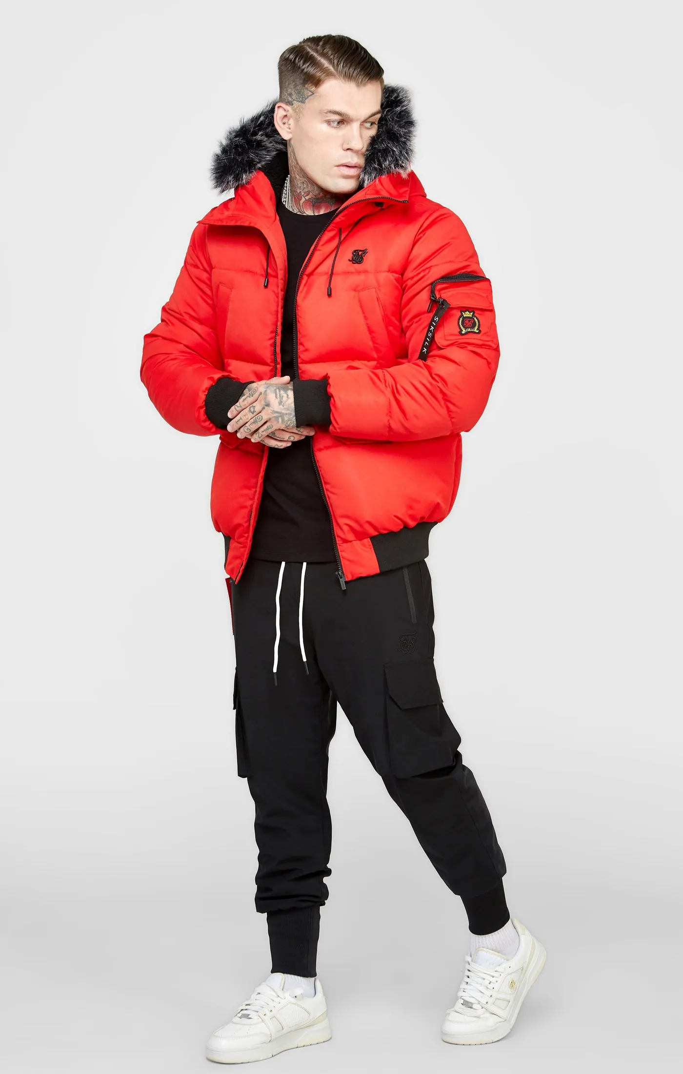 Red Bomber Jacket sold by Siksilk product image thumbnail 3