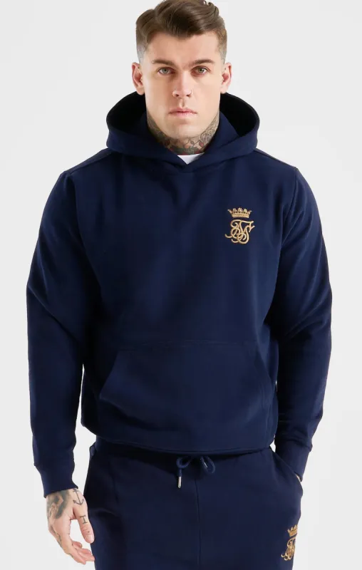 Messi x SikSilk Navy Fleece Overhead Hoodie made by Siksilk