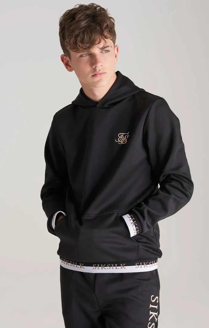 Boys Black Taped Overhead Hoodie sold by Siksilk