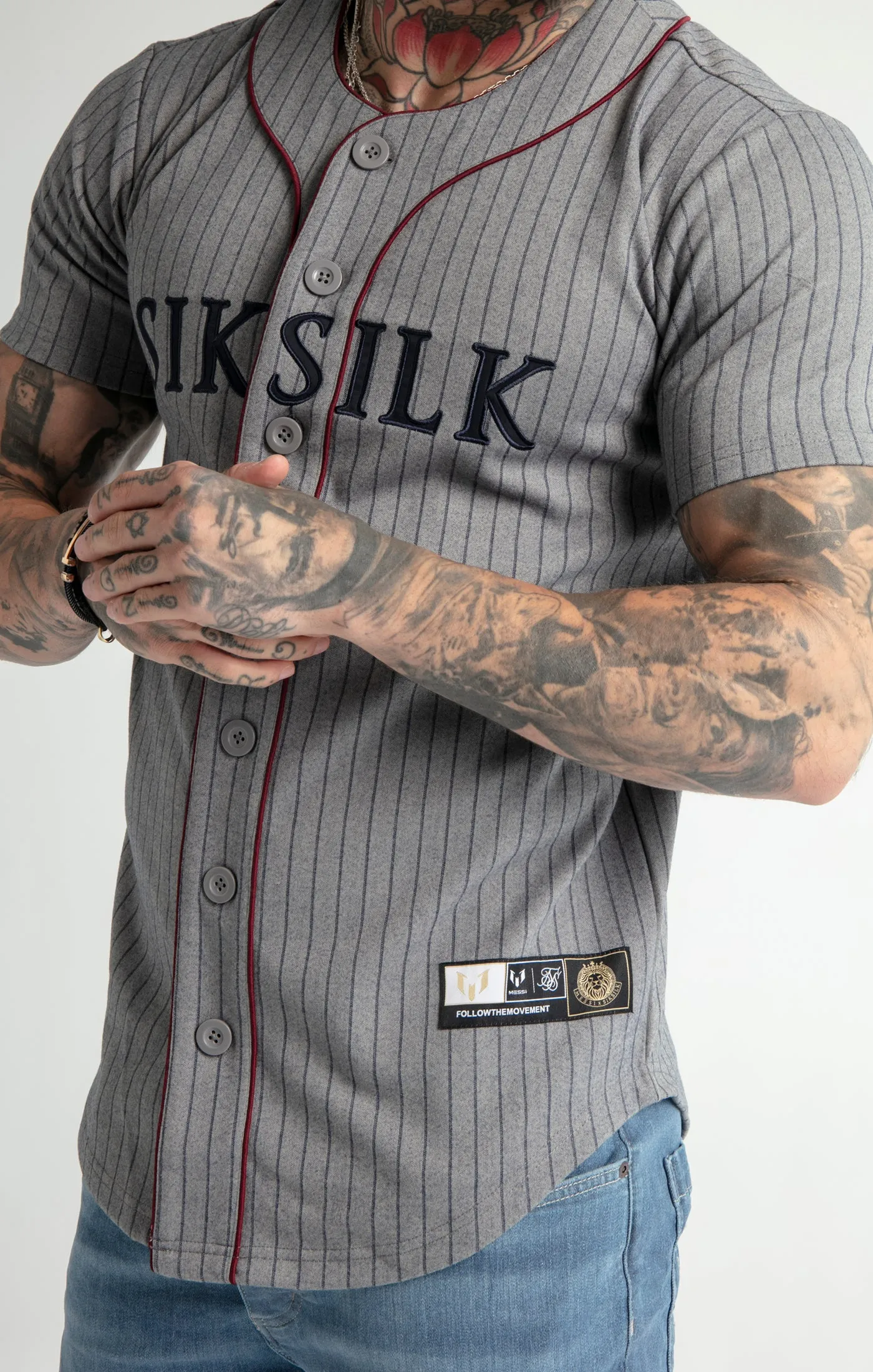 Messi x SikSilk Grey Marl Baseball Jersey sold by Siksilk product image thumbnail 2