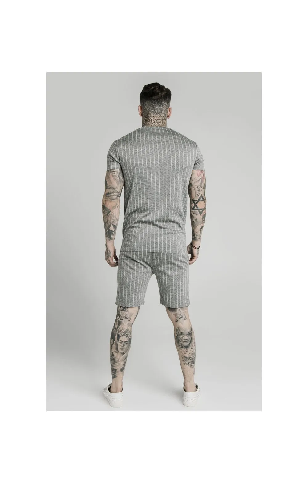 SikSilk S/S Smart Gym Tee – Grey Pin Stripe sold by Siksilk product image thumbnail 5