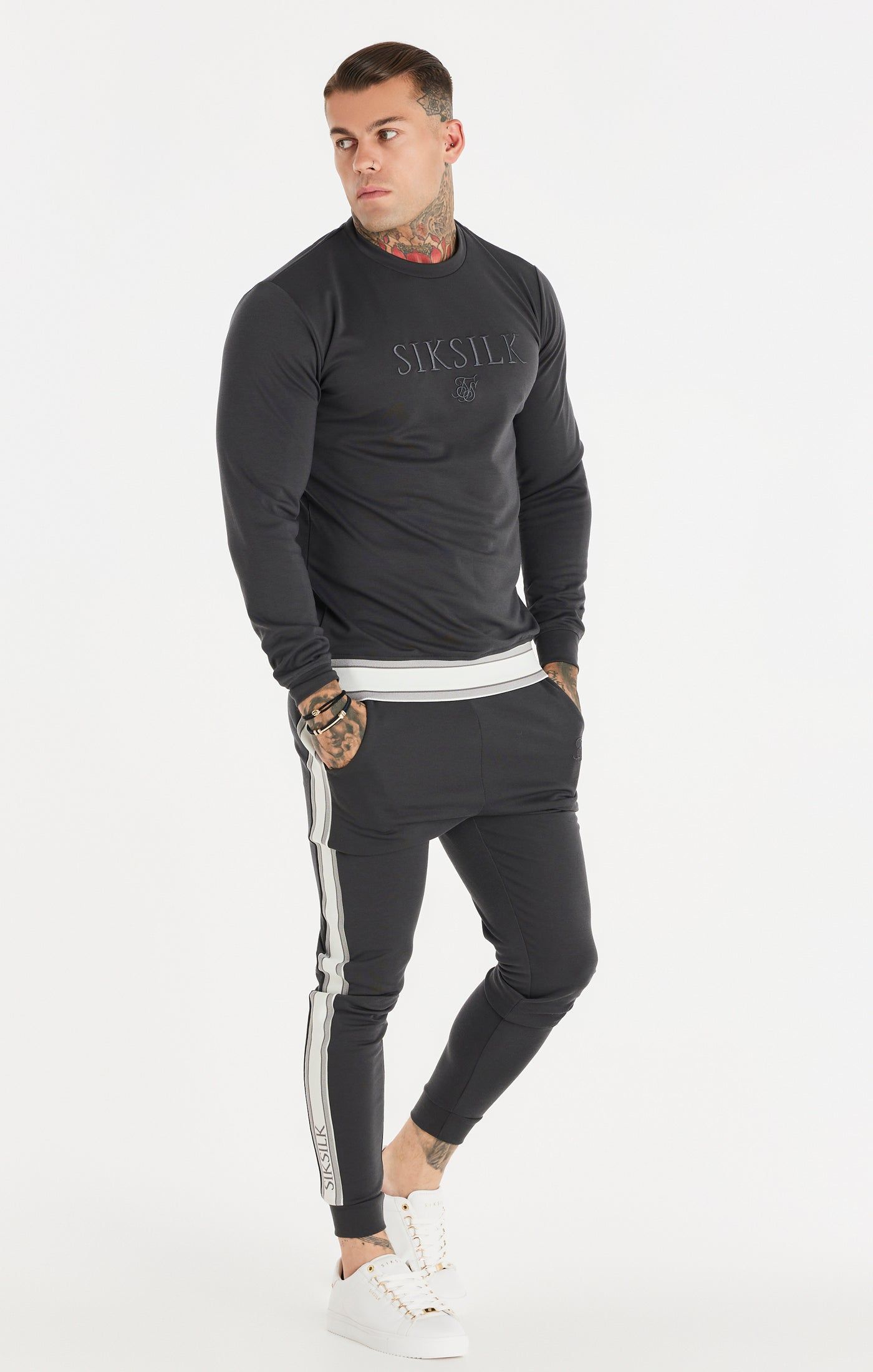 SikSilk Elevate Crew Sweater - Grey sold by Siksilk product image thumbnail 4