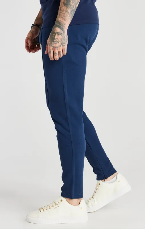 Navy Smart Herringbone Pant sold by Siksilk