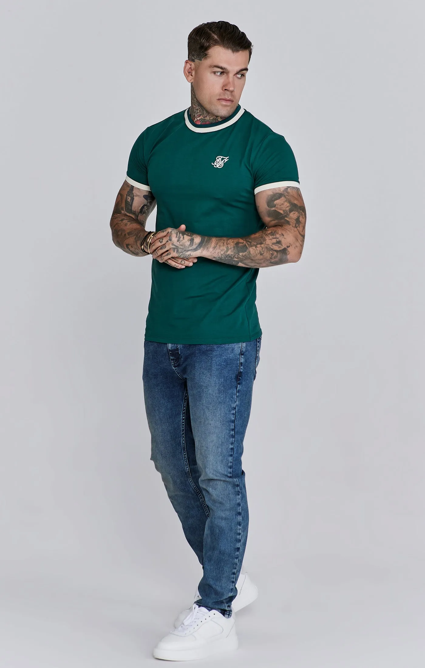 Green Ringer T-Shirt sold by Siksilk product image thumbnail 4