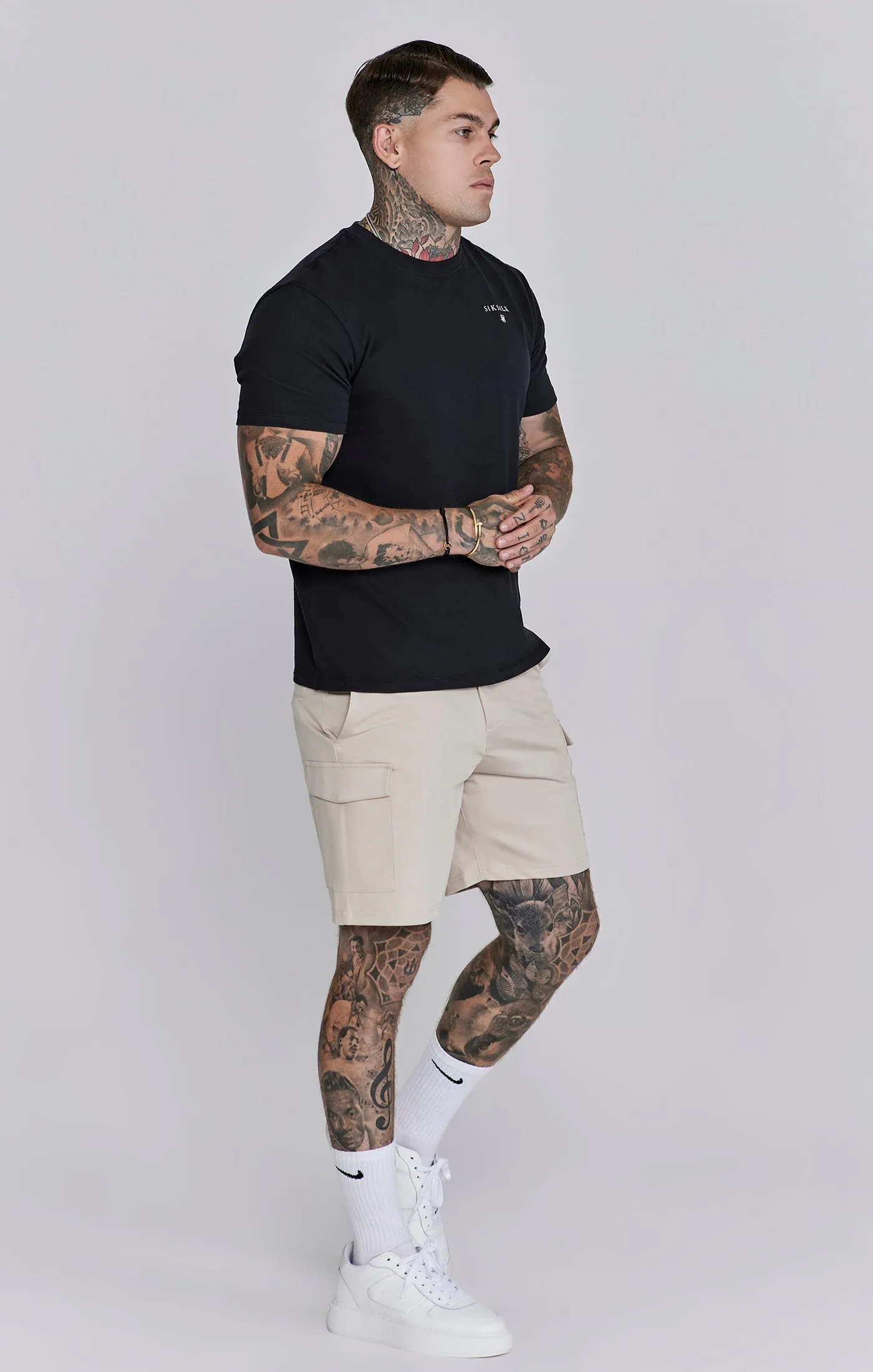 Beige Cargo Shorts sold by Siksilk product image thumbnail 4