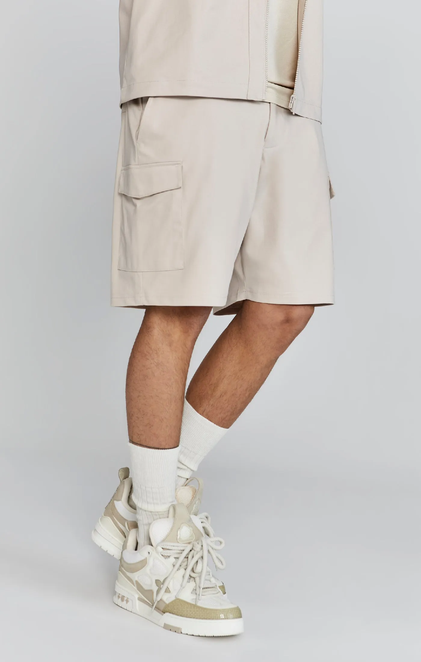 Beige Cargo Shorts sold by Siksilk product image thumbnail 3