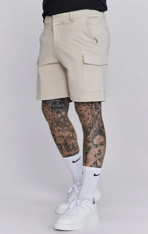 Beige Cargo Shorts sold by Siksilk