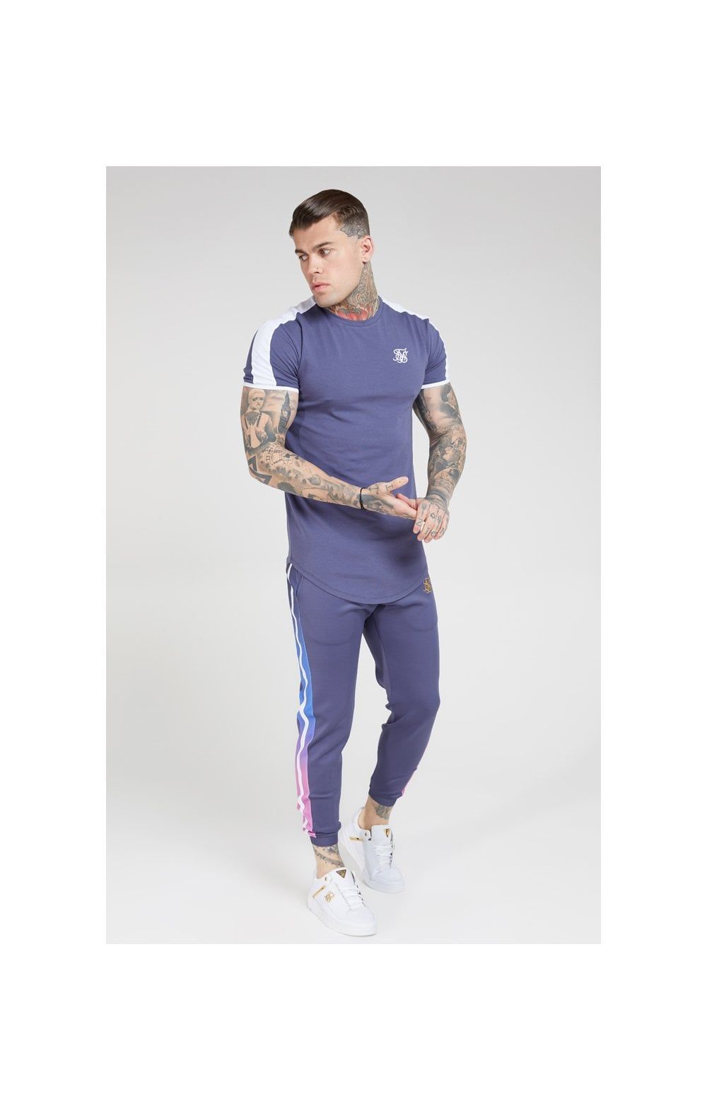 SikSilk Fitted Fade Cuffed Pants – Tri-Neon Fade sold by Siksilk product image thumbnail 5