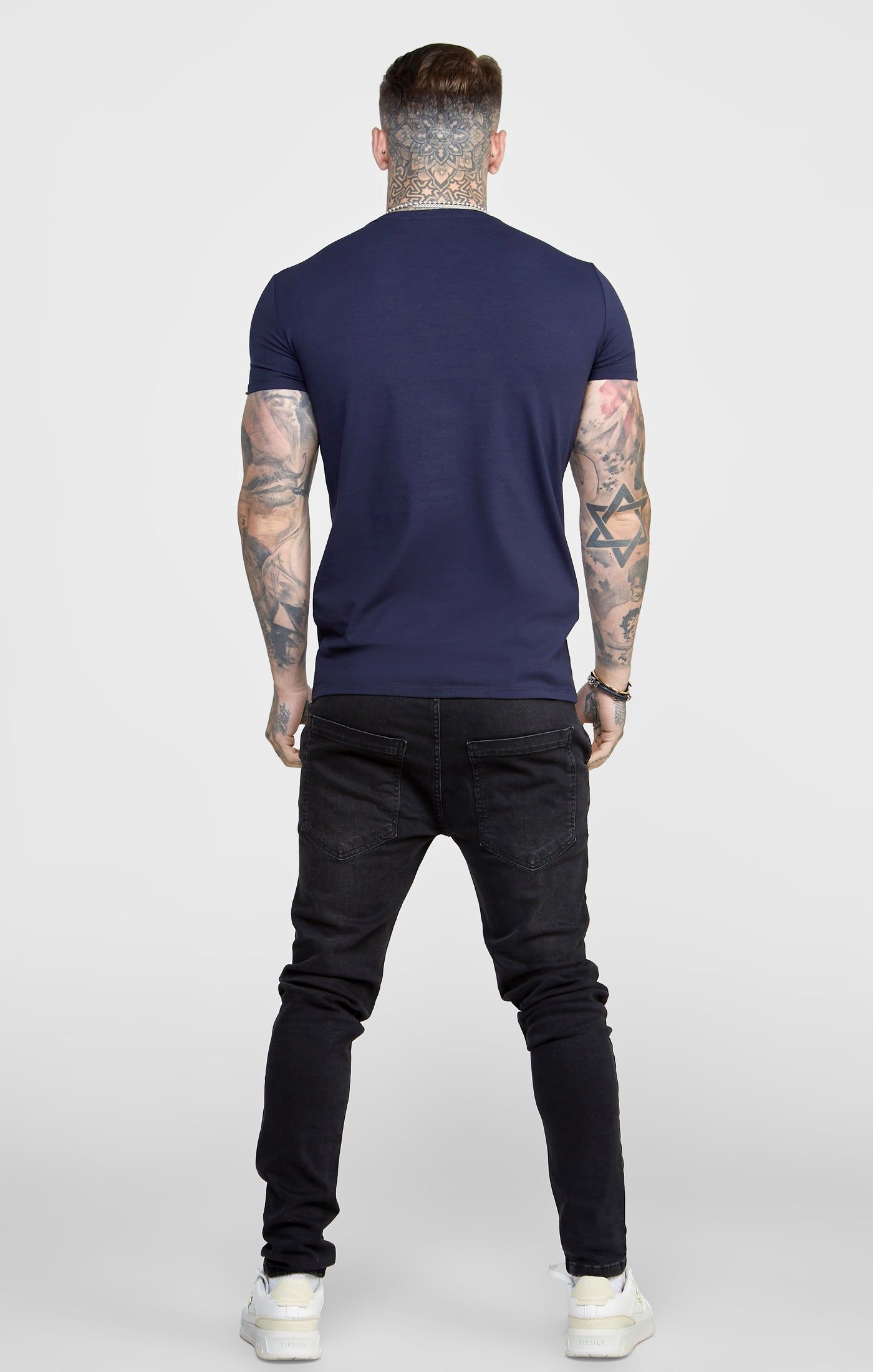 Grey Twin Pack Muscle Fit T-Shirt sold by Siksilk product image thumbnail 5