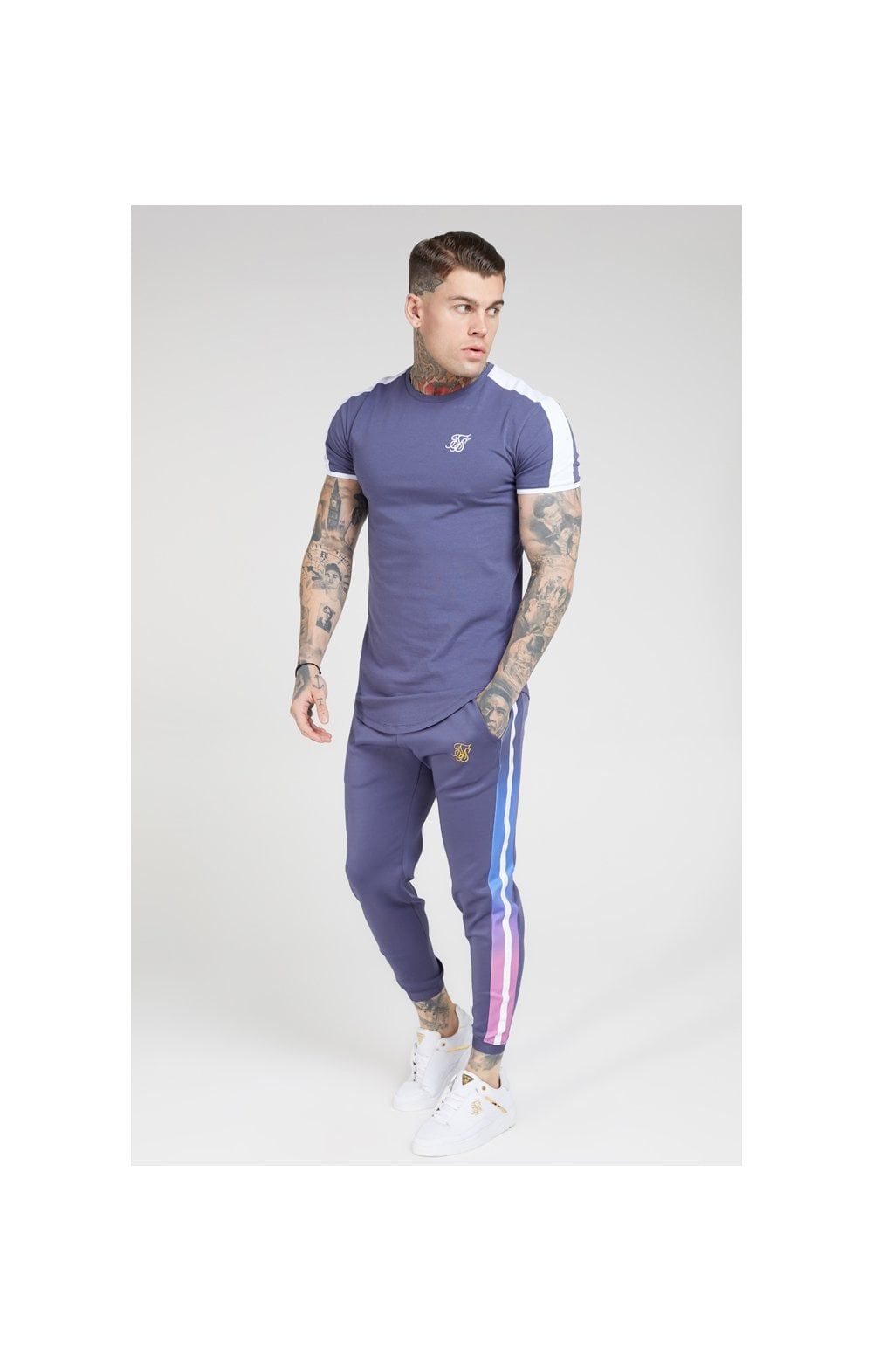 SikSilk Fitted Fade Cuffed Pants – Tri-Neon Fade sold by Siksilk product image thumbnail 4