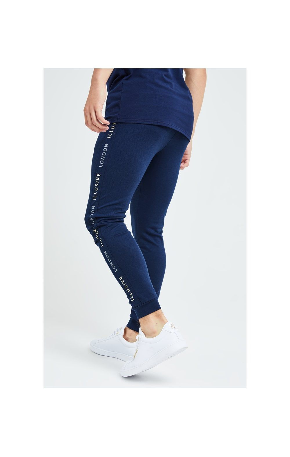 Illusive London Legacy Joggers - Navy & Cream sold by Siksilk product image thumbnail 2