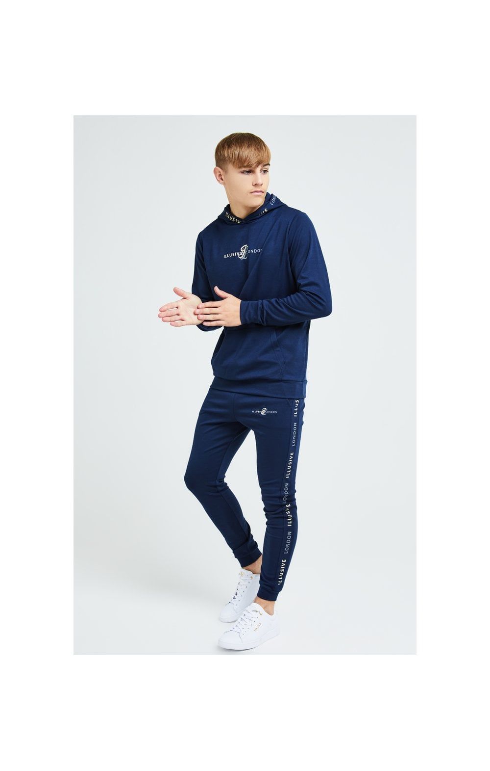 Illusive London Legacy Joggers - Navy & Cream sold by Siksilk product image thumbnail 4
