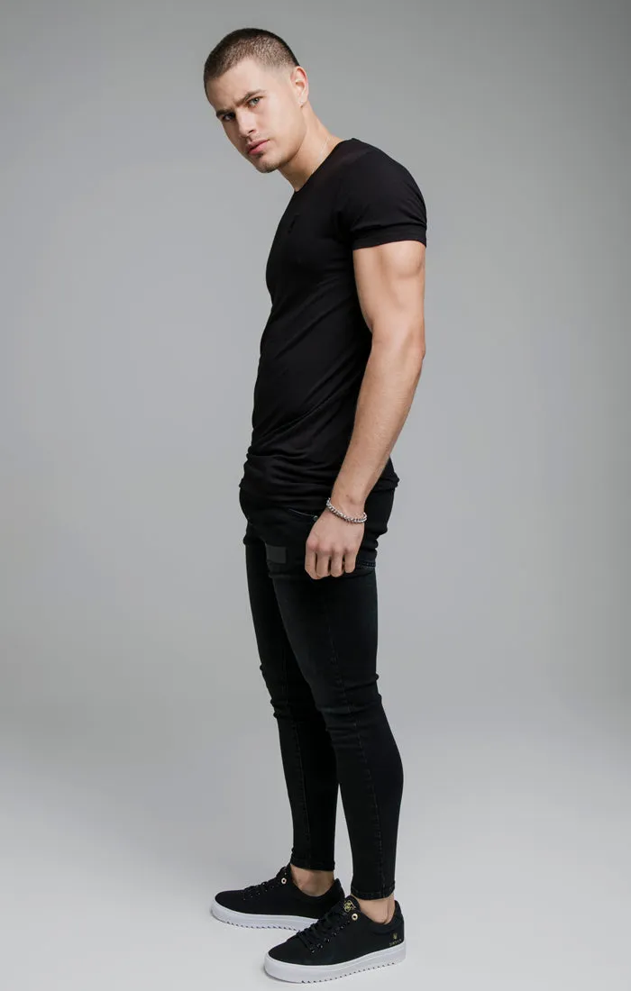 SikSilk Skinny Embossed Print Jeans - Black sold by Siksilk product image thumbnail 4