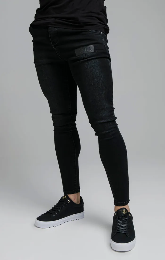 SikSilk Skinny Embossed Print Jeans - Black sold by Siksilk