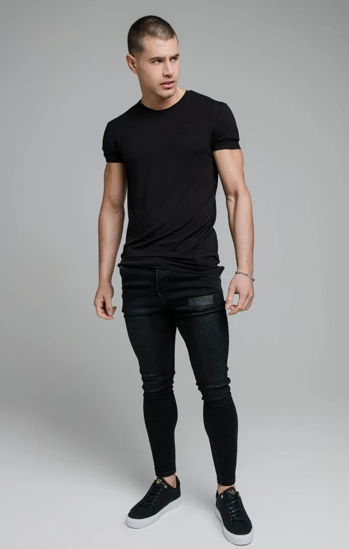 SikSilk Skinny Embossed Print Jeans - Black sold by Siksilk product image thumbnail 2